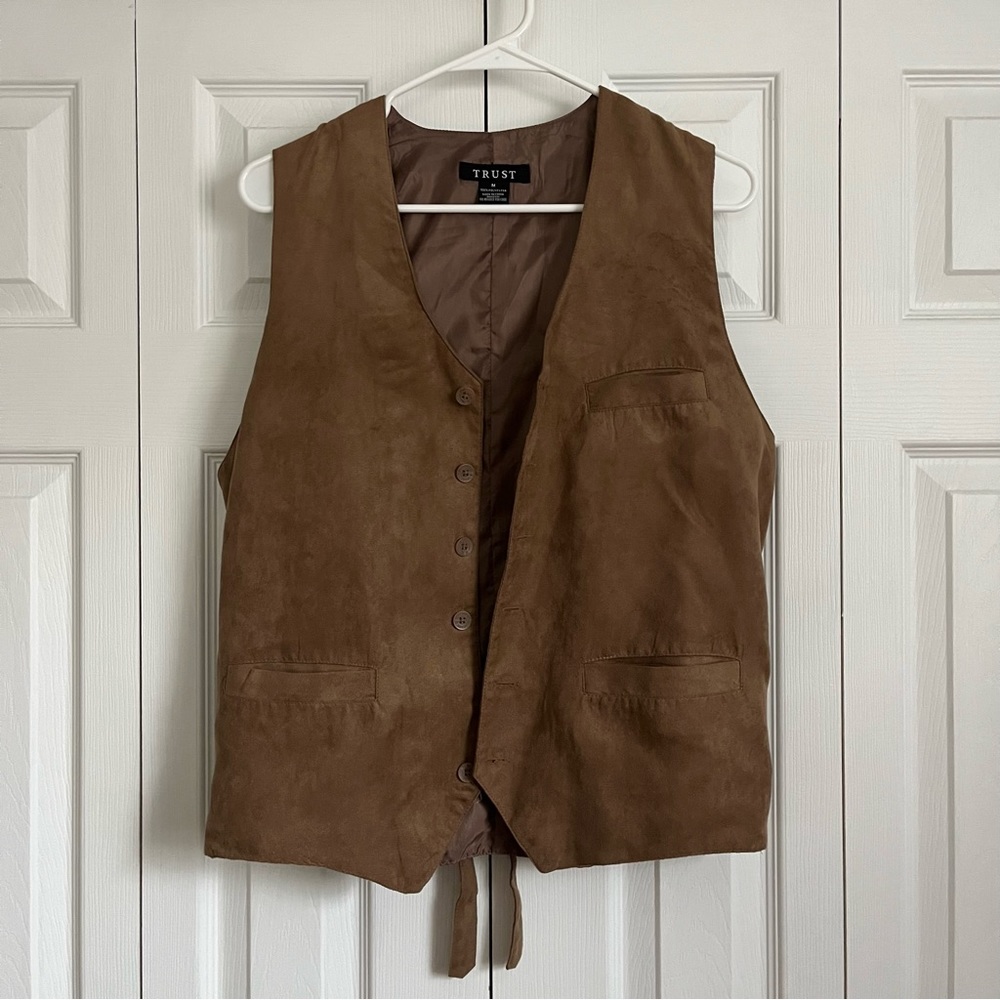 Tan Suede Vest - Picture 2 of 4